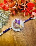 Lavendar Zardoji Buti Rakhi