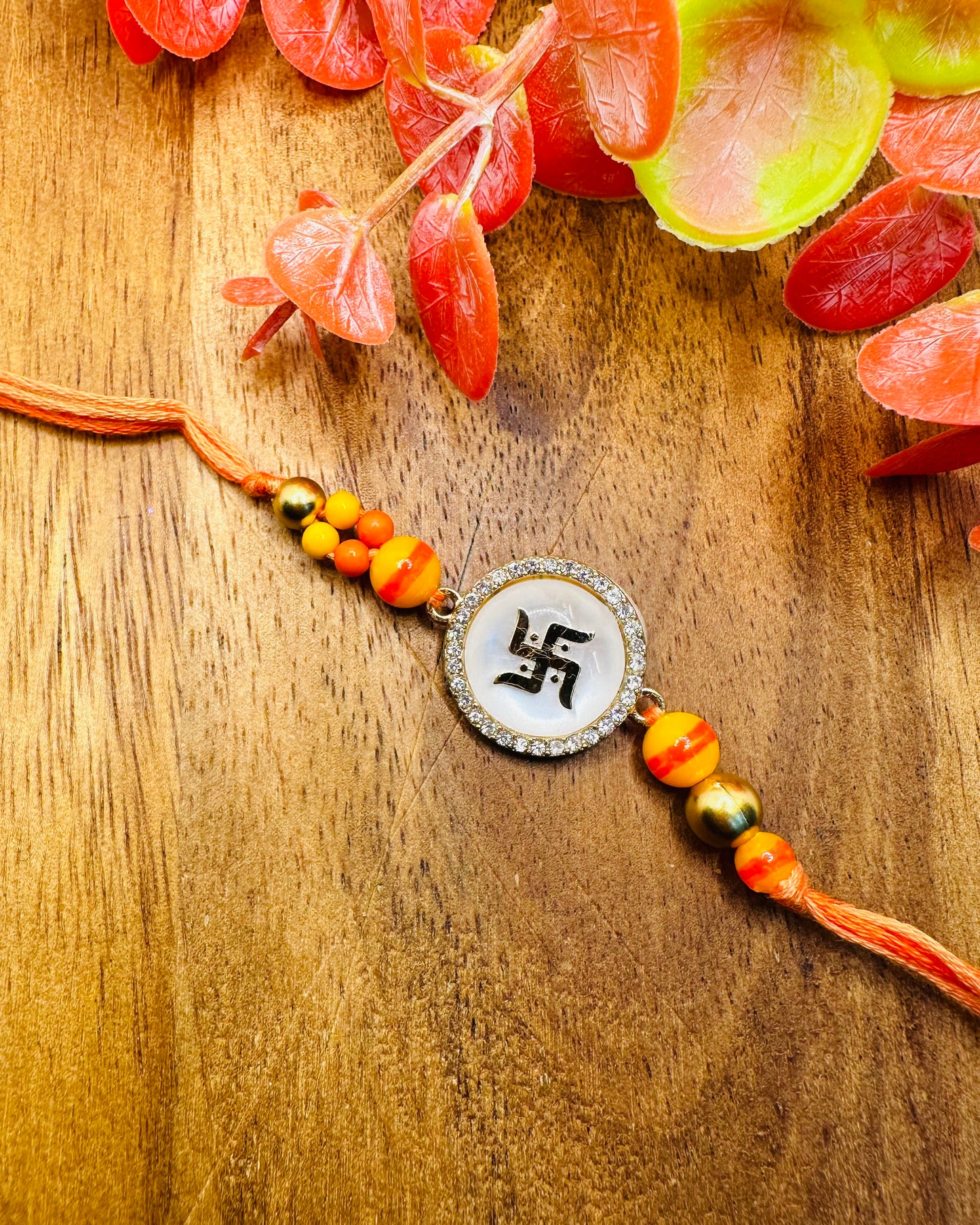 Mother of Pearl Swastik Rakhi