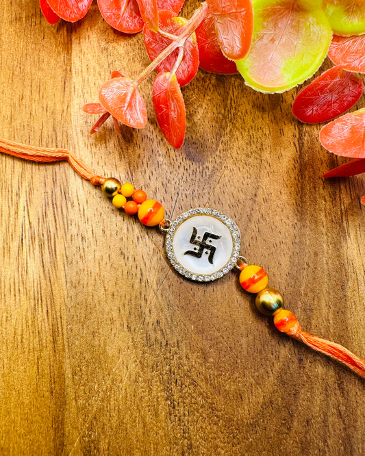 Mother of Pearl Swastik Rakhi