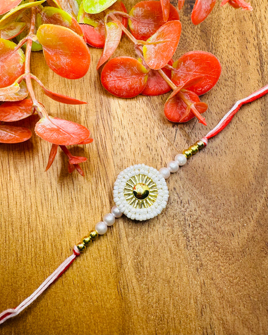 White and Gold Weightless Rakhi