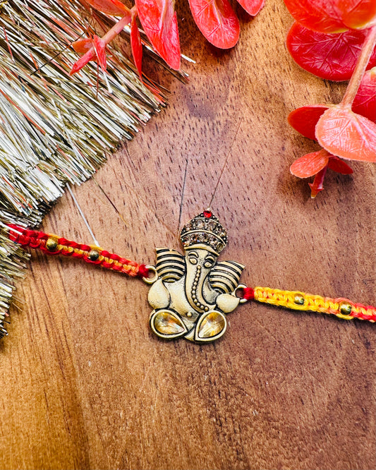 Golden Ganesha with Kundan