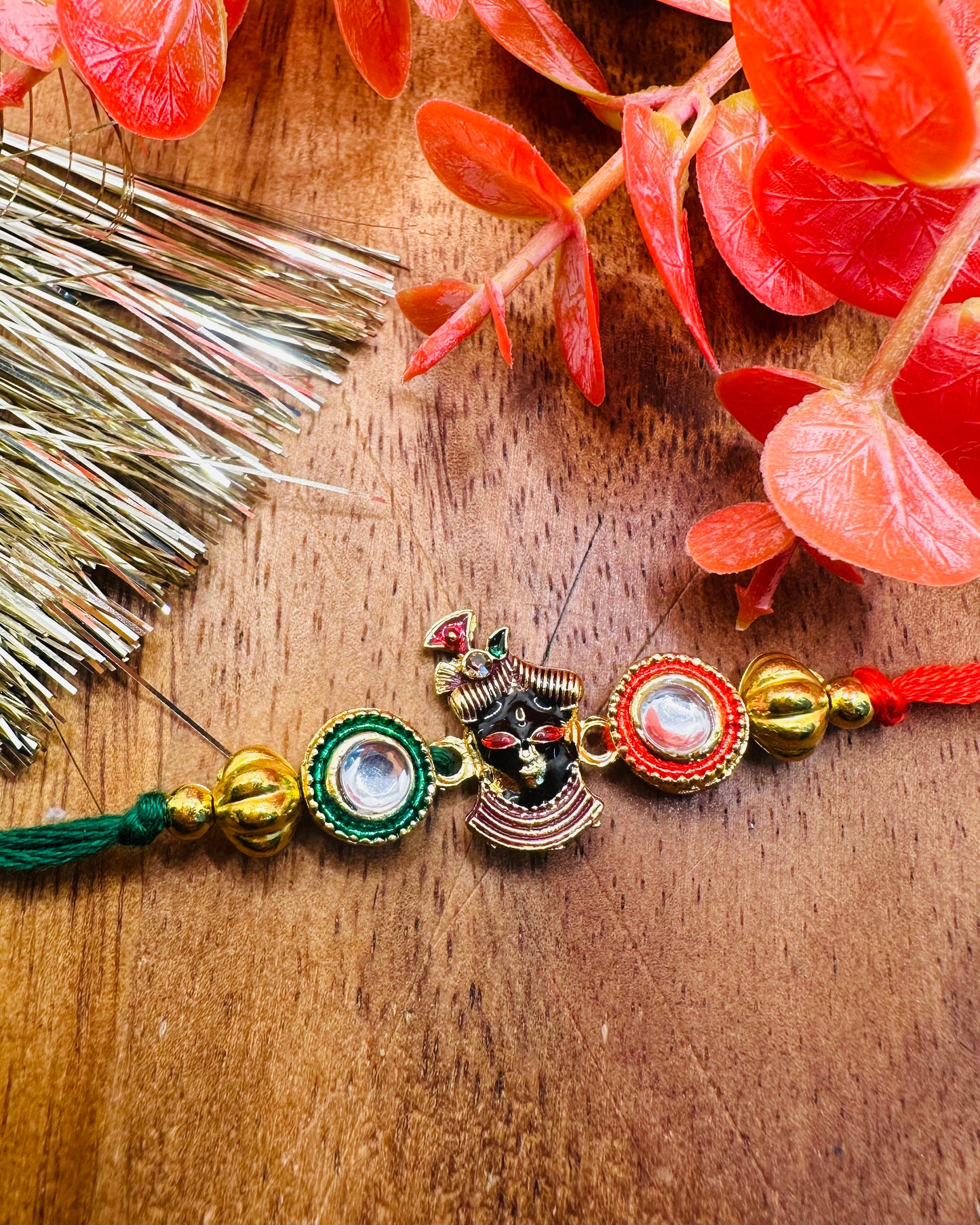Shreenathji Rakhi with Kundan