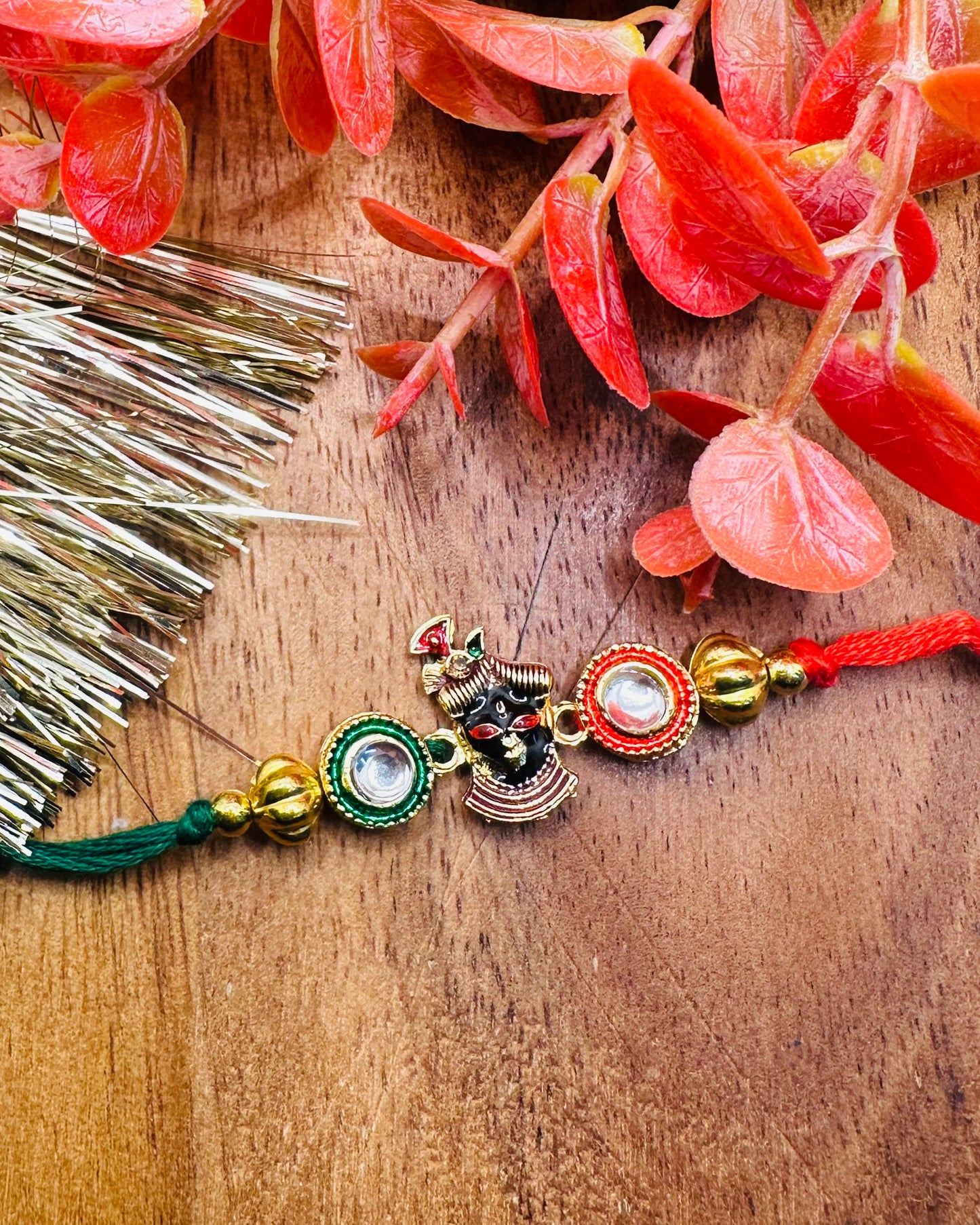 Shreenathji Rakhi with Kundan